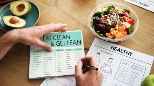 Ilustrasi menu diet sehat dan makanan untuk diet yang efektif